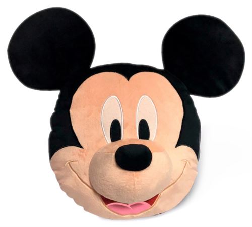 Disney Coussin 3D Mickey Mouse 52 cm velours noir/beige
