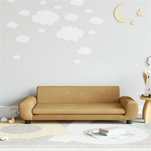 vidaXL Canapé pour enfants marron 100x54x33 cm velours