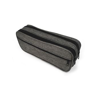 Trousse rectangulaire 3 compartiments grise - 1