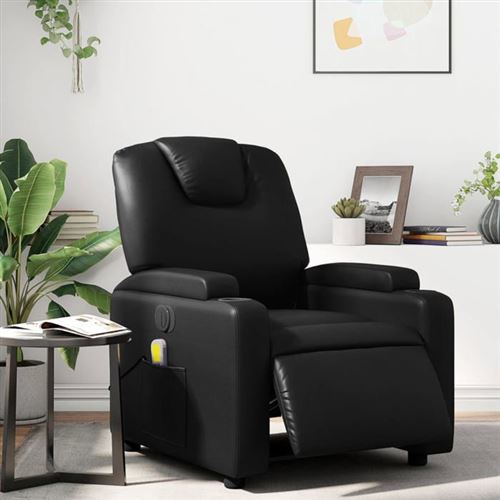 vidaXL Fauteuil de massage, relaxation électrique similicuirnoir
