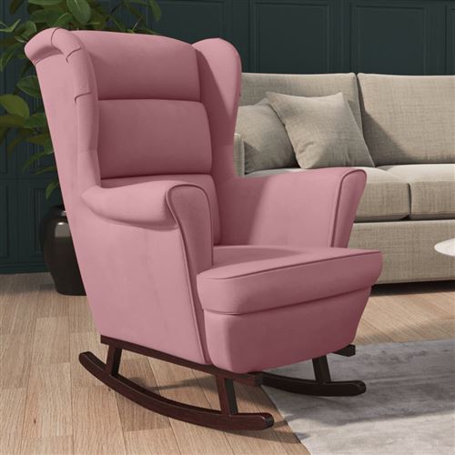 VIDAXL - Schommelstoel - Fluweel - Roze - Image 3