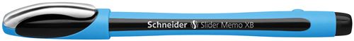 Stylo Schneider Slider Memo XB Lot de 10 Stylos à bille avec capuchon et technologie Viscoglide Encre noir indélébile