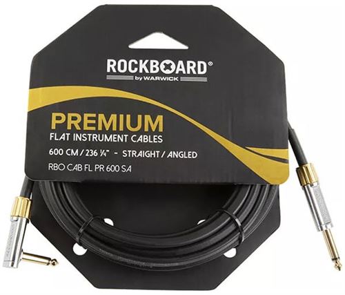 Non Communiqué Noir Câble Jack Rockboard Plat Premium Droit Coudé 6 M