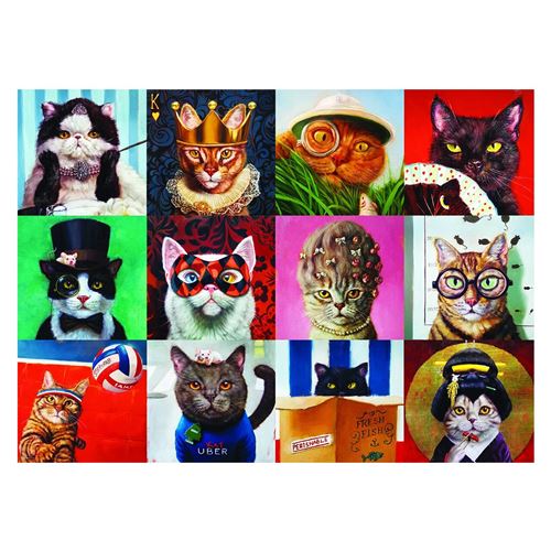 Puzzle Eurographics - Lucia Heffernan : Chats drôles, 1000 pièces