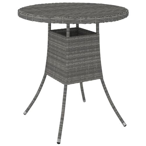 Vidaxl - Table de jardin Gris 70x70x73 cm R&eacute;sine tress&eacute;e Gris