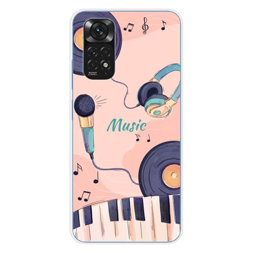 Coque en silicone imprimée compatible Xiaomi Redmi Note 11 4G Accords en couleur
