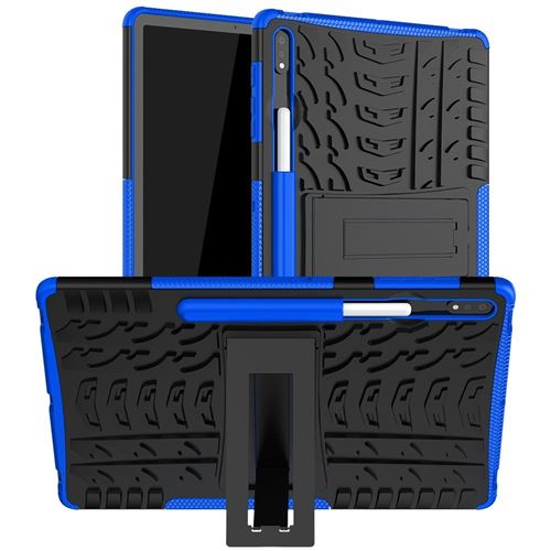 Coque rigide anti choc pour Samsung Galaxy Tab S7 FE / S7 Plus / S8 Plus T730 / T736 / X800 / X806 (12,4 pouces) - BLEU - htdmobiles