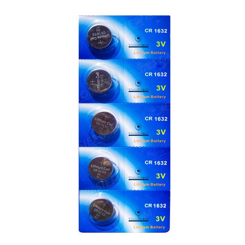 Lot de 5 Piles bouton plates lithium type CR1632 3V compatibles BR1632/CR-1632/DL1632/DL 1632/DL-1632 - Visiodirect -