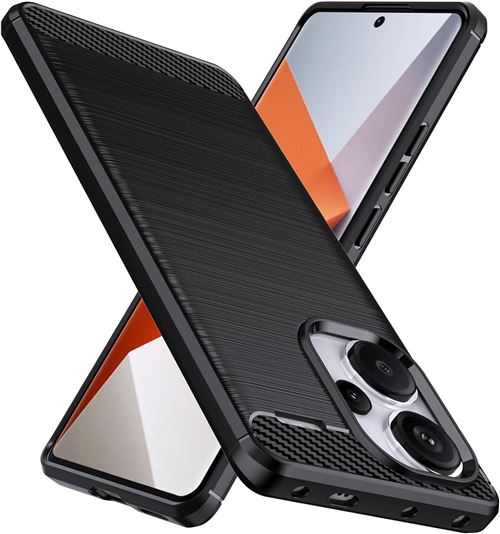 Coque protection noire style Carbone pour Xiaomi Redmi Note 13 Pro Plus 5G / Redmi Note 13 Pro+ 5G souple Antichoc XEPTIO