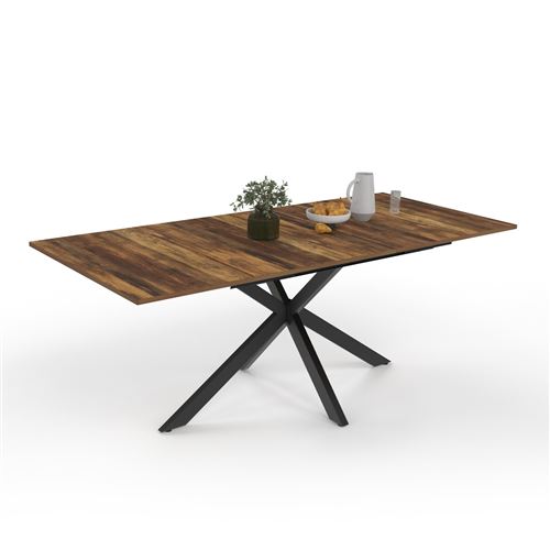 Non Communiqué Bois Table A Manger Extensible Sans Tiroir 10 Personnes Rectangulaire En L 160 Cm
