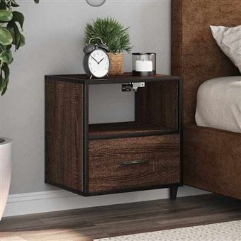 vidaXL Table de chevet murale chêne marron 40x31x39,5 cm, armoire, table d'appoint, armoire de lit, armoire de chevet, table 848742 - 1