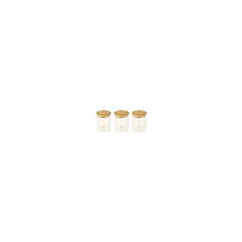 Set 3 boites à épices verre et bambou 180ml - Pebbly - Transparent - Verre