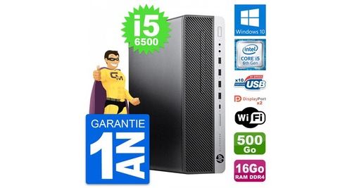 PC HP Elitedesk 800 G3 Sff Intel i5-6500 Ram 16Go Disque 500Go Windows 10 WiFi