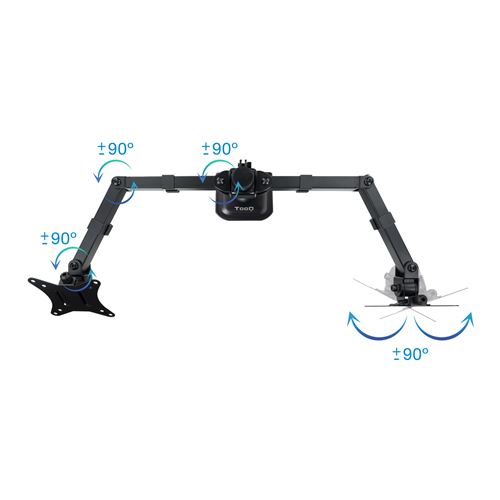 Non Communiqué Noir Tooq Technology Support Double Écran À Fixer Tooq Db1802tn De 17' À 27' (Noir)