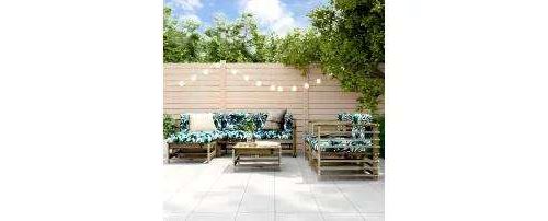Salon de jardin modulable Vidaxl bois bois 7 pieces 6 personnes