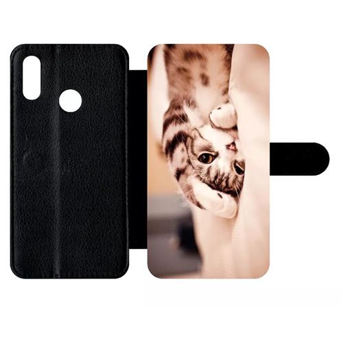 Etui My-Kase pour P smart 2019 - chaton fatigue - Simili-cuir Noir