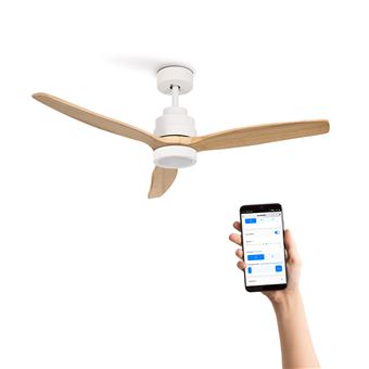 WIND STYLANCE L - Ventilateur de plafond 40W silencieux 100% bois Ø 152 c avec eclaraige avec wifi - 1