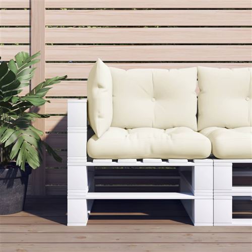 vidaXL Coussins de palette lot de 3 crème tissu