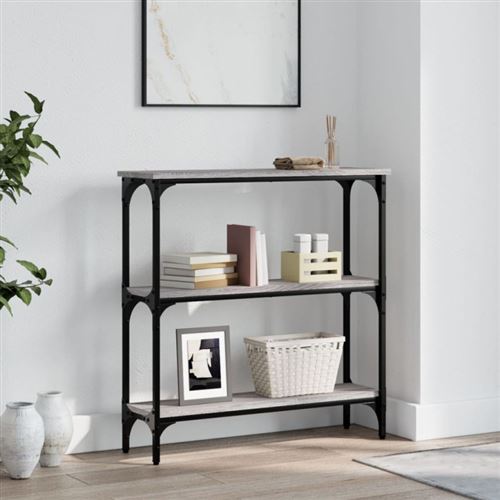 Vidaxl Gris Table Console Sonoma 75X22,5X75 Cm Bois D'ingénierie - Image 3