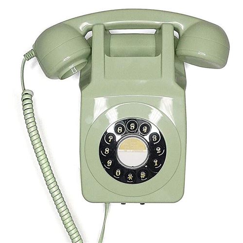 GPO 746 WALL Vert - Téléphone mural rétro bouton poussoir