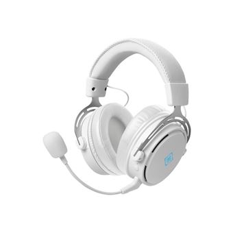 DELTACO GAMING GAM-109 - Micro-casque - circum-aural - 2,4 GHz - sans fil, filaire - jack 3,5mm - blanc