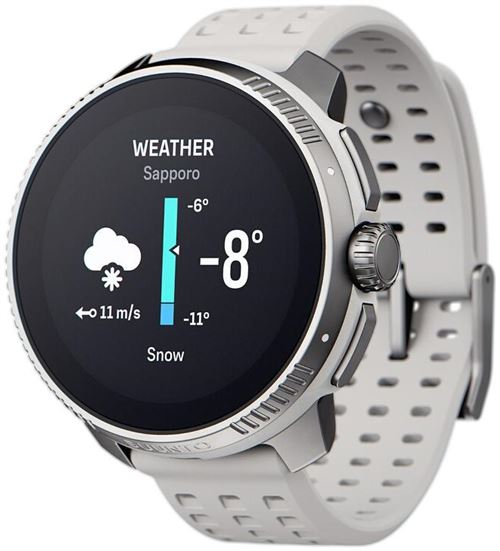 Montre connectée Suunto Race 36 mm Bouleau avec bracelet silicone Blanc