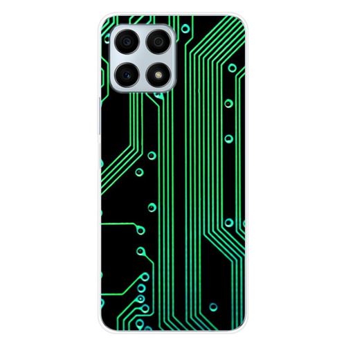 Coque en silicone imprimée compatible Huawei Honor X8A Texture circuit geek