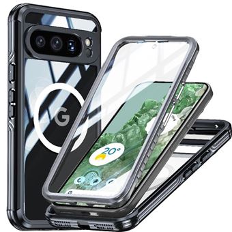 Étui Pour Magnétique Miracase Google Pixel 9 Pro XL 360 Tout Compris Compatible Avec MagSafe Preuve Militaire De Chute Et De Crash Protecteur D'écran En Verre ZURSANA Noir - 1