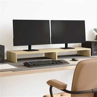 Support Moniteur En Bois Massif VidaXL - Rehausseur écran Bureau 100x24x16 Cm