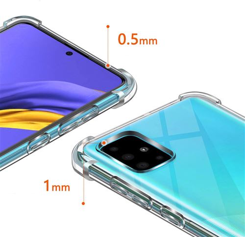 Étui de téléphone pour Galaxy A51 4G de Samsung avec protecteur d'écran en verre  trempé et porte-carte mince