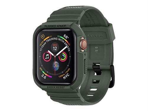 Spigen Rugged Armor Pro - Horlogebandje voor smart watch - militair groen - voor Apple Watch (44 mm)
