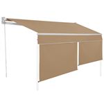 Store banne manuel 4x3 M taupe lambrequin H.1,40 M