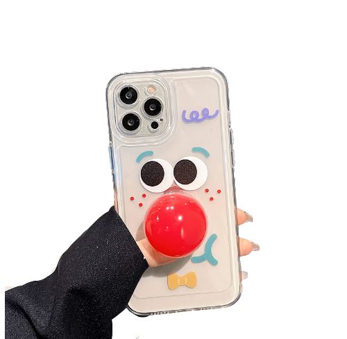 Coque pour iPhone 13 Pro Max avec Support Frusde Transparent avec Imprimé Dessin Animé - Rouge 6.7in