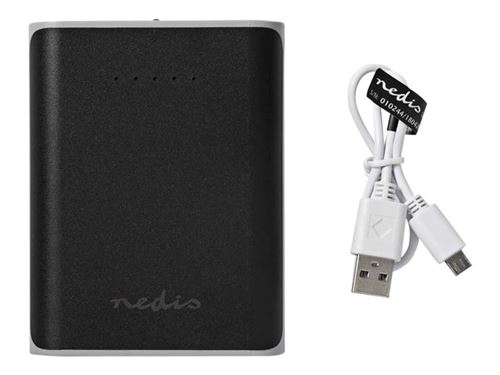 Nedis - Banque d alimentation - 10000 mAh - 3.1 A - 2 connecteurs de sortie (USB) - noir