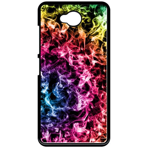Coque My-Kase pour Lumia 650 - smoke fume arc en ciel - Plastique Noir