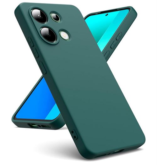 Coque pour Xiaomi Redmi Note 13 4G - housse etui silicone gel fine + verre trempe - VERT - htdmobiles