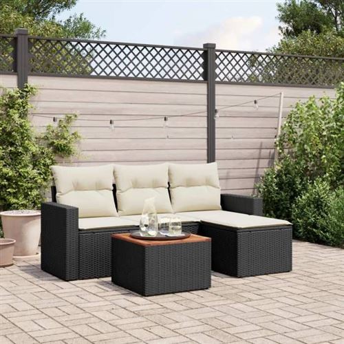 Non Communiqué Noir Salon De Jardin Modulable Vidaxl Resine Tressee 5 Pieces X 65.5 X 69 4 Personnes
