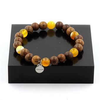 Bracelet en perles d'oeil de tigre rouge, chrysocolle et agate rubanée bleue de 8 mm | Longueur 19-20 cm | Livré dans une pochette écrin | Fabriqué en France | TRENDYFLAIR - 1