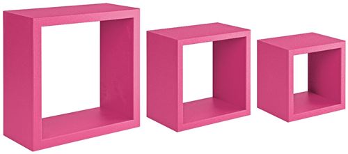 HOMEMANIA Étagère Rubic - Fuxia - 35 x 35 x 15,5 cm -