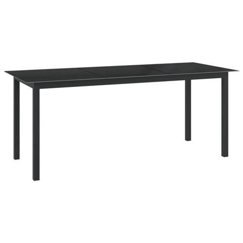 Table de jardin Noir 190x90x74 cm Aluminium et verre Vidaxl Noir
