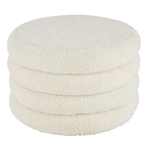 Paris Prix Blanc Pouf Rond Design Teddy - Image 2