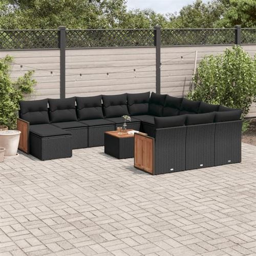 Vidaxl Noir Salon De Jardin - 13 Pcs - Image 3
