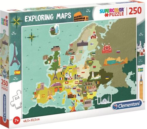 Clementoni puzzle Exploring Maps: Monuments 250 pièces