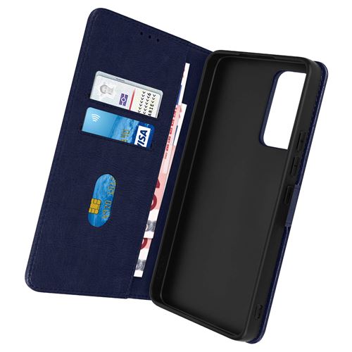 Housse pour Xiaomi 12T et 12T Pro Clapet Portefeuille Fonction Support Vidéo Avizar Bleu Nuit
