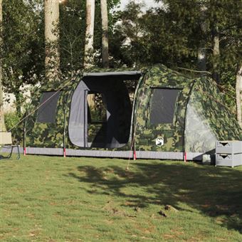 Tente de camping tunnel 4 personnes camouflage imperméable - 1