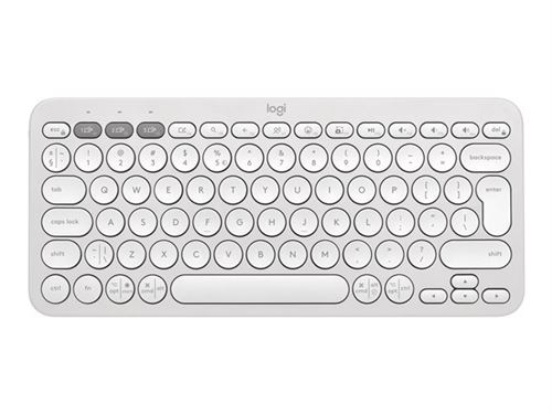 Logitech Pebble Keys 2 K380s - Clavier - sans fil - Bluetooth LE - QWERTY - International US - blanc ton sur ton