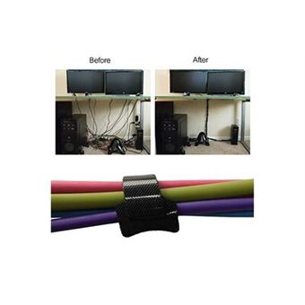 Kateluo attache cable, noir réglable réutilisable serre cable  auto-agrippant (100 pièces 150 x 12 mm) - Montage et connectique PC - Achat  & prix