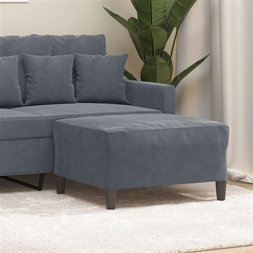 Vidaxl Gris Tabouret 70X55x41 Cm Velours Foncé349318 - Image 3