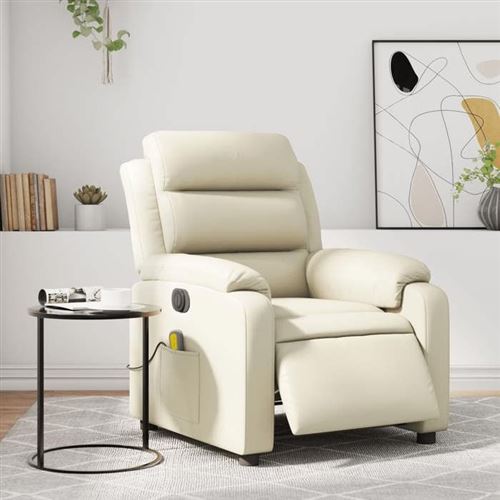Non Communiqué Beige Vidaxl Fauteuil De Massage, Relaxation Électrique Similicuir Crème