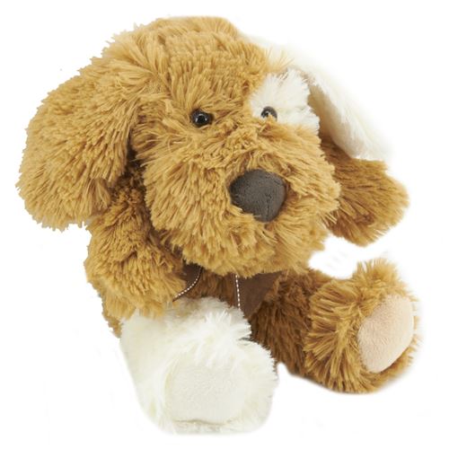 Aubry Gaspard - Peluche chien en acrylique brun 20 cm